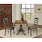 International Concepts Round 42 in Dual Drop Leaf Table, 2 Emily Side Chairs, Hickory/Washed Coal, 42 W, 42 L, 29.5 in H K45-42DP-C617P - alternate 5